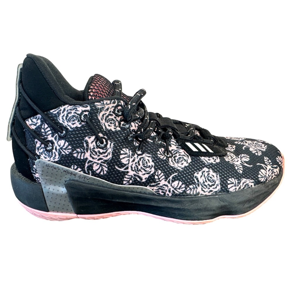 adidas Dame 7 Rose City FY1990 Damian Lillard Black Pink‎ Floral Size 8 Shoes